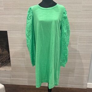 Lilly Pulitzer Green Eyelet Sleeve Dress